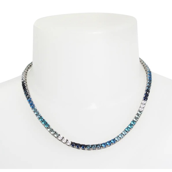 Kurt Geiger London Blue Ombré Tennis Necklace - Picture 3 of 7